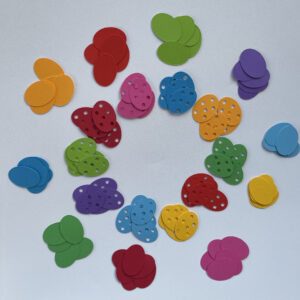 100 multicoloured rainbow Easter eggs, for scrapbooking, card toppers, embellishments, children’s crafts, 160gsm paper/card.