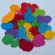 100 multicoloured rainbow Easter eggs, for scrapbooking, card toppers, embellishments, children’s crafts, 160gsm paper/card.